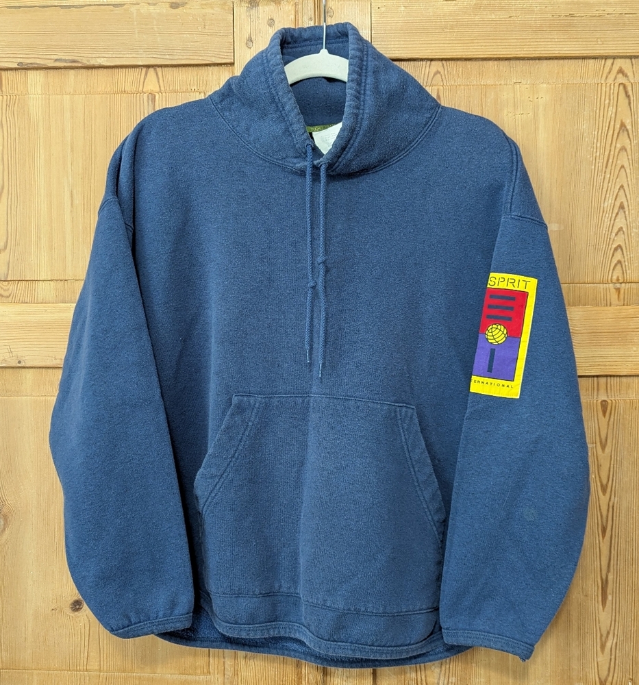 Vintage Esprit EDC Pullover Sweatshirt Mock Hood Small Blue